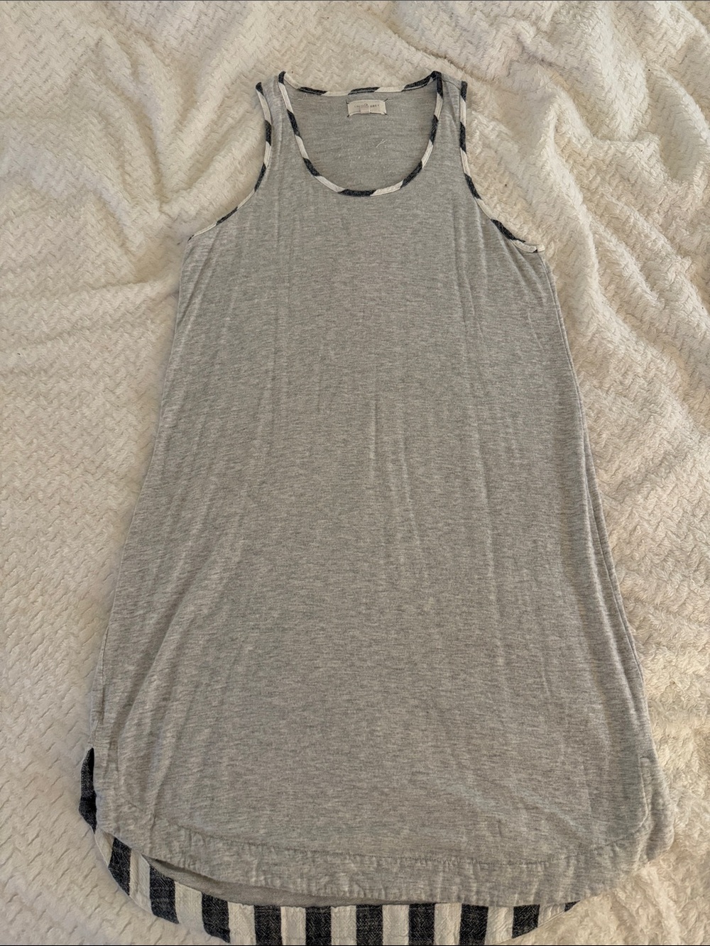 5 x $25 Lou & Grey Gray Tank Dress with Navy-Trimmed Neckline